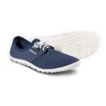 Juno barefoot shoes in sailor blue with white soles.