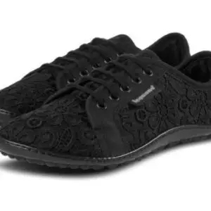 Amalfi lace barefoot shoes in all black.