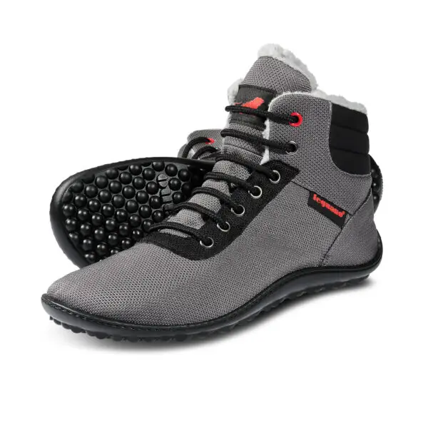 Kosmo barefoot shoes in silver and black.