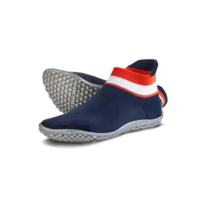 Sneaker barefoot shoes in in blue, white, and red.