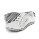 Active barefoot shoes in white with grey soles.