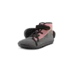 Leguanito Scippo barefoot shoes in rose and grey for kids.