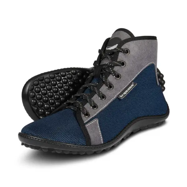 Jaspar barefoot shoes in blue and grey.